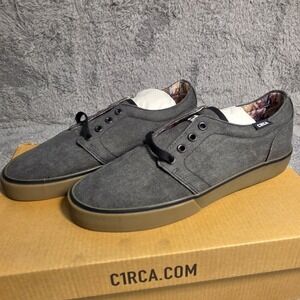 C1RCA Drifter Skate Skateboarding Shoes Charcoal Black Canvas Low Top Mens 5 New